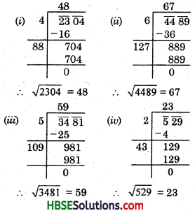 HBSE 8th Class Maths Solutions Chapter 6 Square and Square Roots Ex 6.4 1