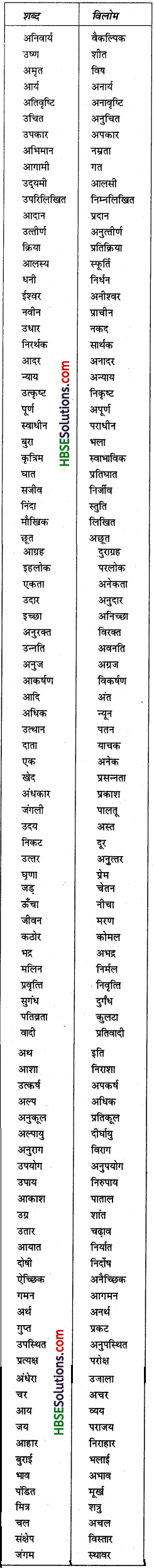 HBSE 6th Class Hindi Vyakaran शब्द-ज्ञान (भंडार)-1