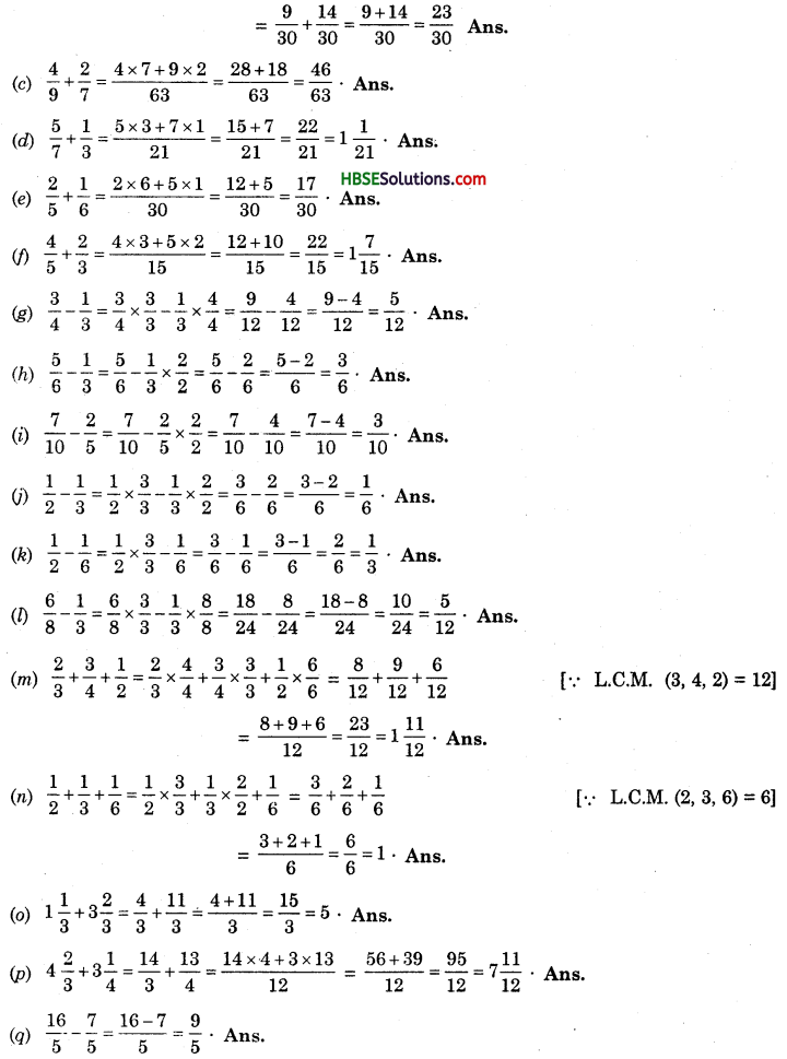 HBSE 6th Class Maths Solutions Chapter 7 Fractions Ex 7.6 3