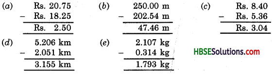 HBSE 6th Class Maths Solutions Chapter 8 Decimals Ex 8.6 1