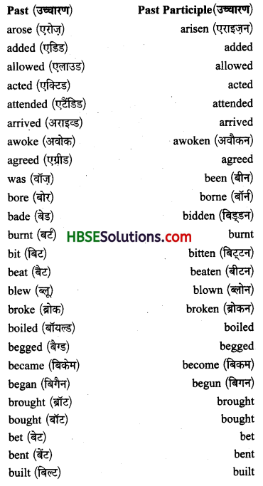 HBSE 10th Class English Grammar Tenses -2
