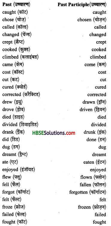 HBSE 10th Class English Grammar Tenses -4.1