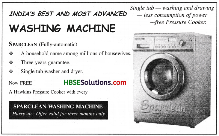 HBSE 9th Class English Advertisement Writing-7